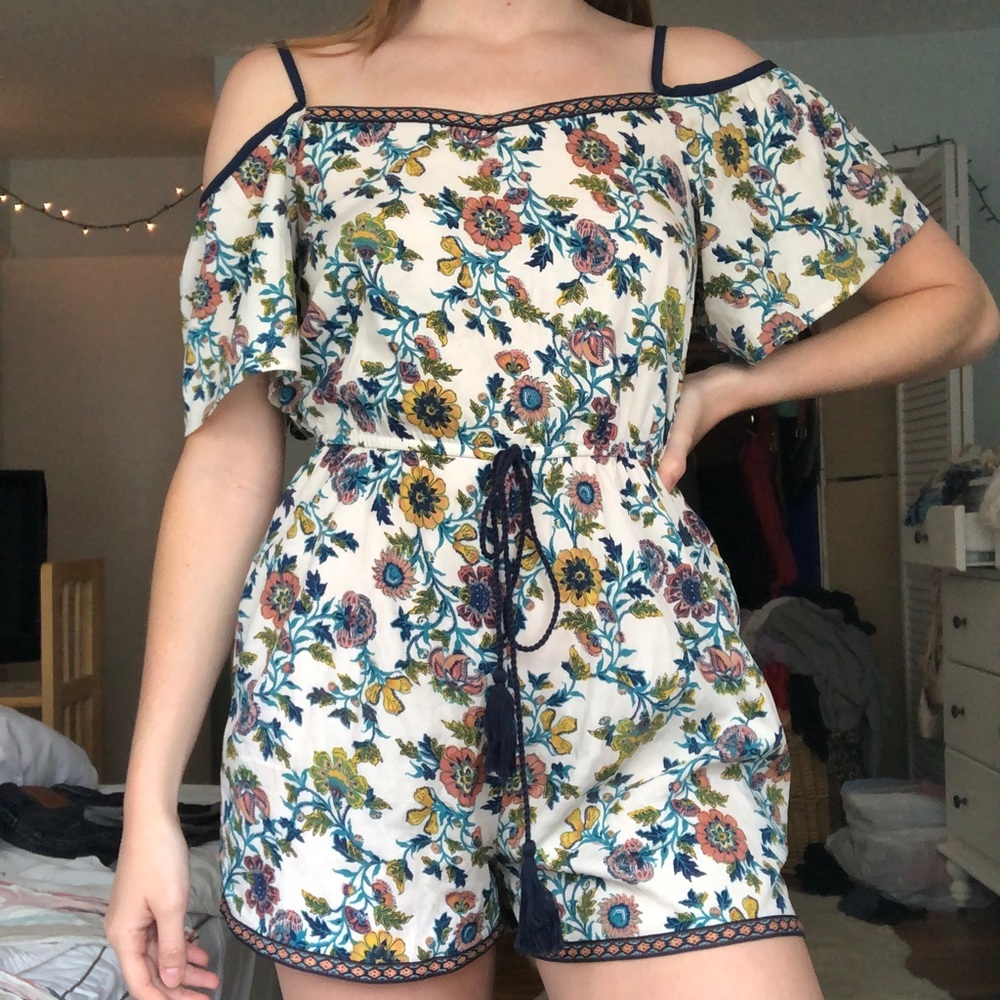 Francesca’s Off the Shoulder Floral Romper